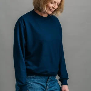 Das Merino Damen Sweatshirt – Tiefseeblau
