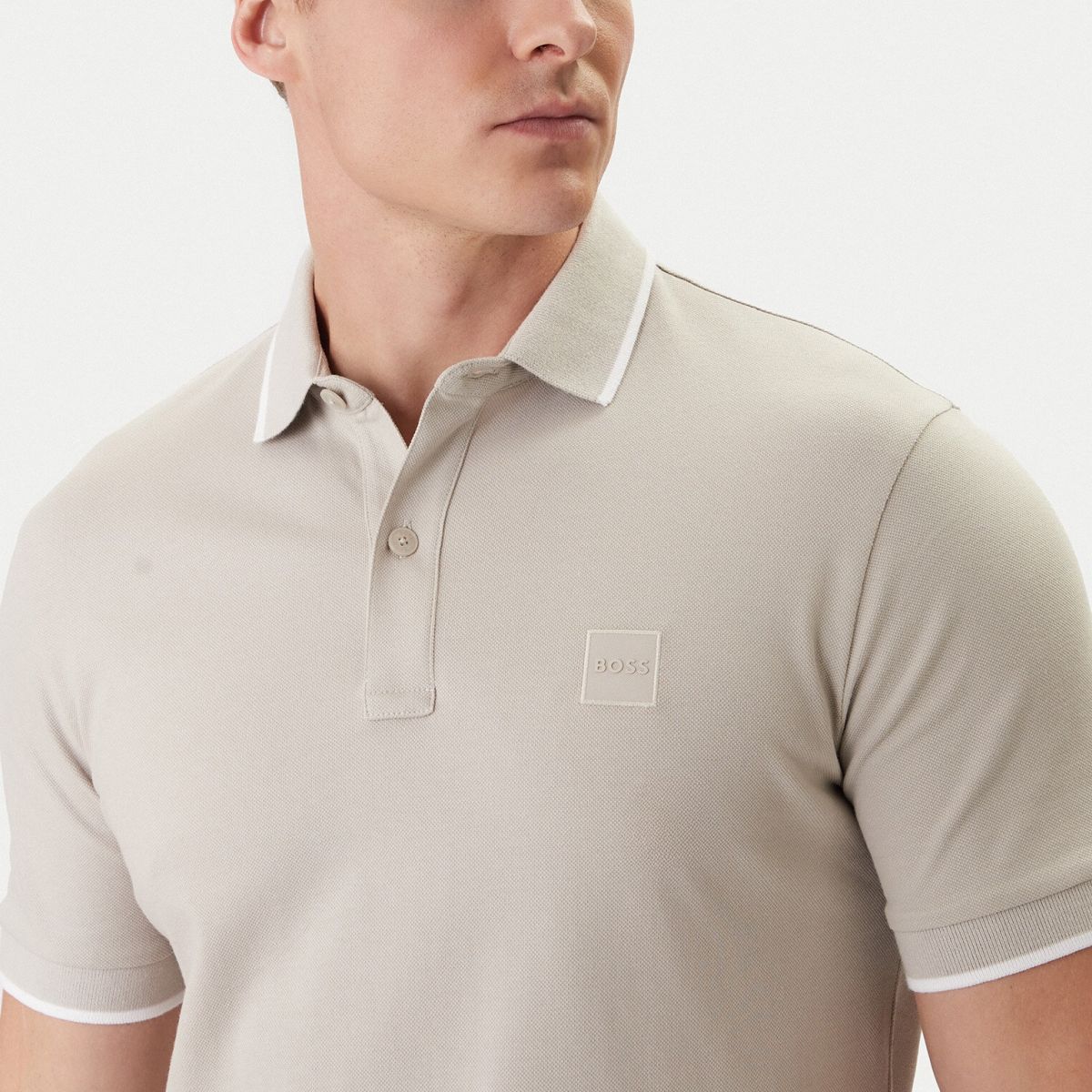 Boss Passertip Poloshirt Grau – Bild 5