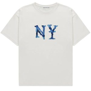 Duke + Dexter Aquarell NY T-shirt Weiß