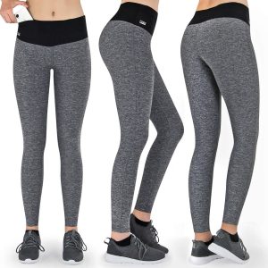 Laufhose Damen lang Grau